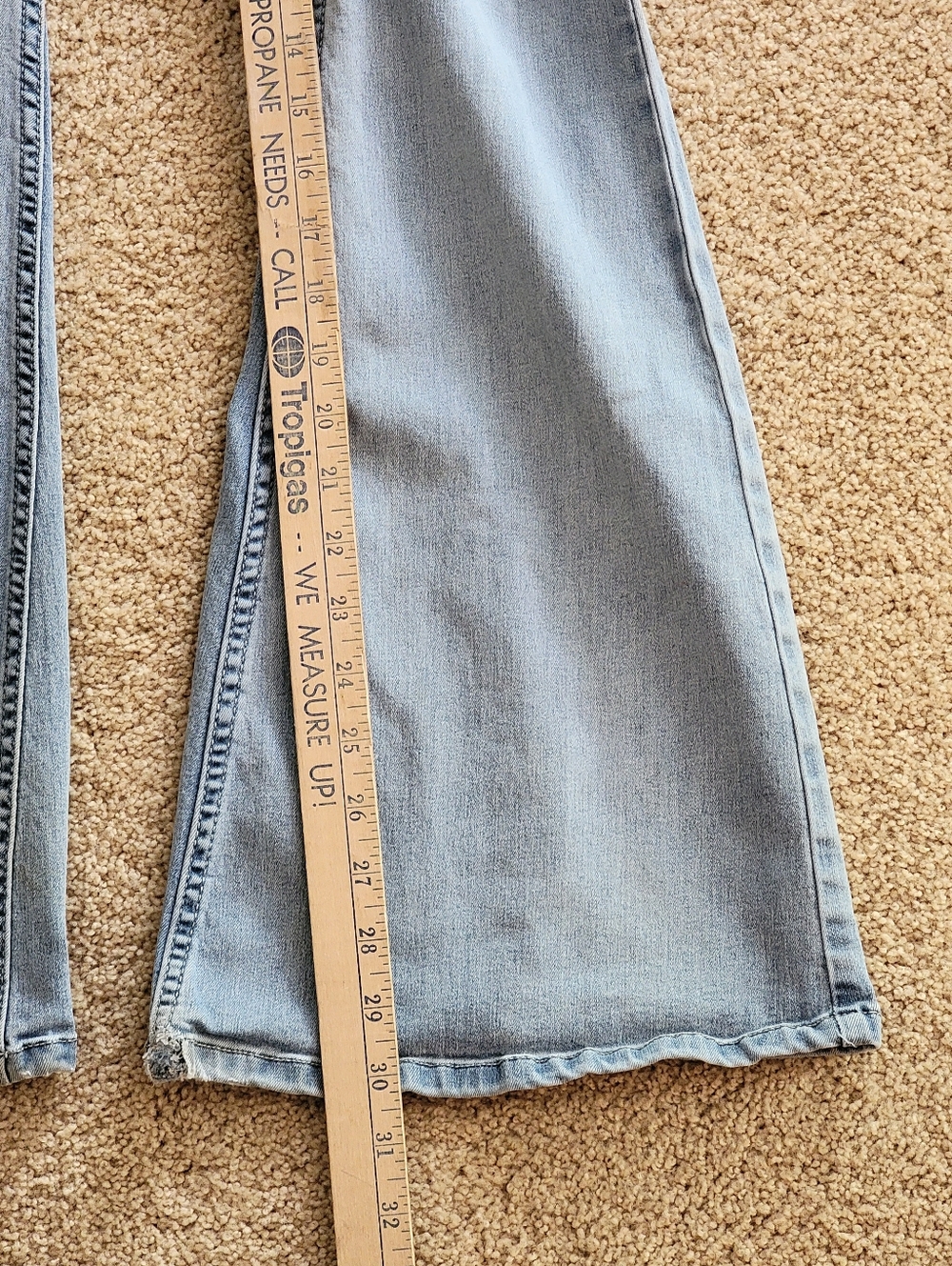 Free People Penny Pull On Flare Jeans, Size W28 Short, Light Wash, Retro Boho - Picture 8 of 10